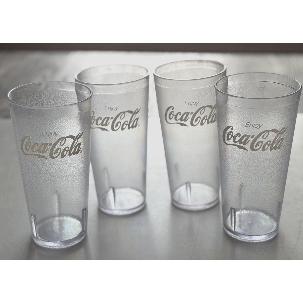 4 - Enjoy Coca Cola Tumblers G.E.T. 24 Oz Plastic Cups For Cold Beverages Clear